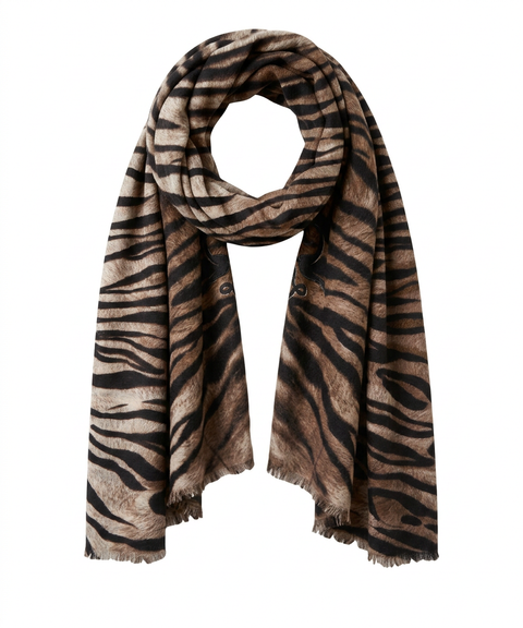 Sciarpa con stampa animalier