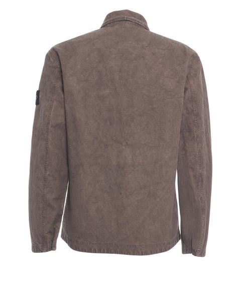Corduroy jacket with logo patch