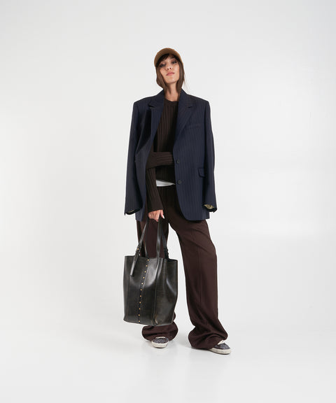 Blazer monopetto gessato