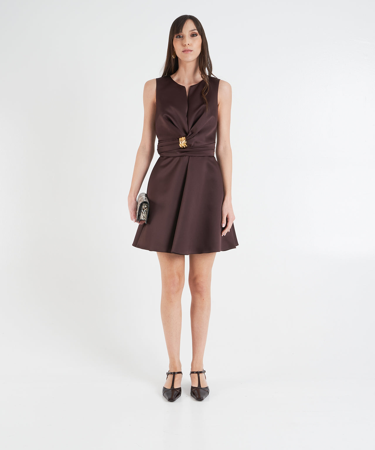 Elisabetta Franchi Mini dress Brown Women – MAXIMILIAN.it