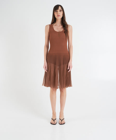 Openwork knit midi dress