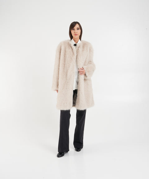 Max Mara Cappotto in ecopelliccia 'Eros' Beige Donna –