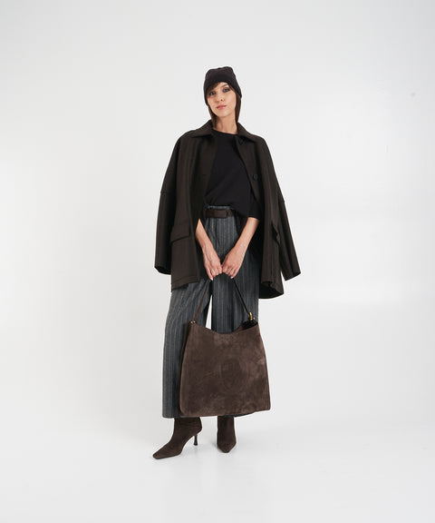 Shopper in pelle scamosciata