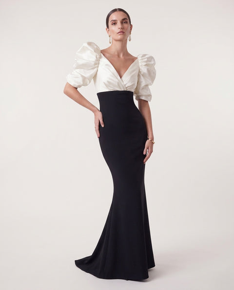 Maxikleid mit Puffärmel