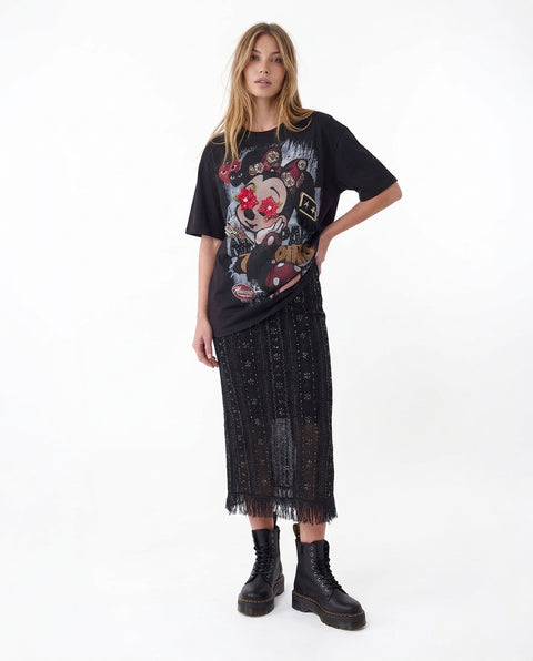 T-Shirt mit Strass-Applikationen