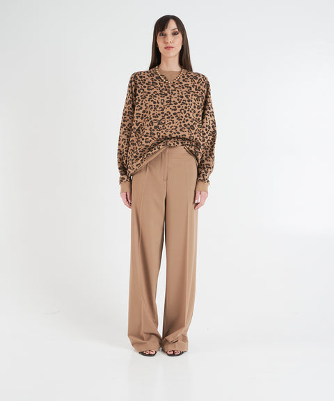 Felpa con stampa animalier