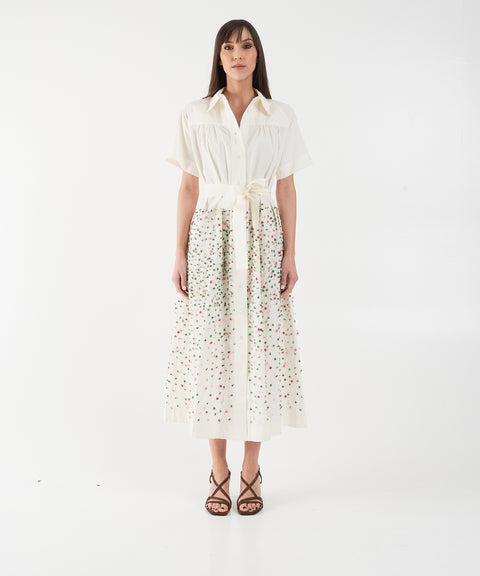 Abito con applicazioni floreali 'Lauris'