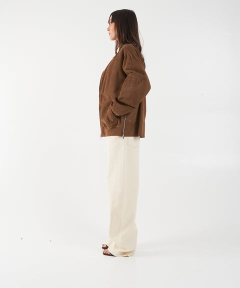 Giacca bomber in pelle 'Infinity'