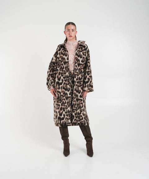 Cappotto con stampa animalier