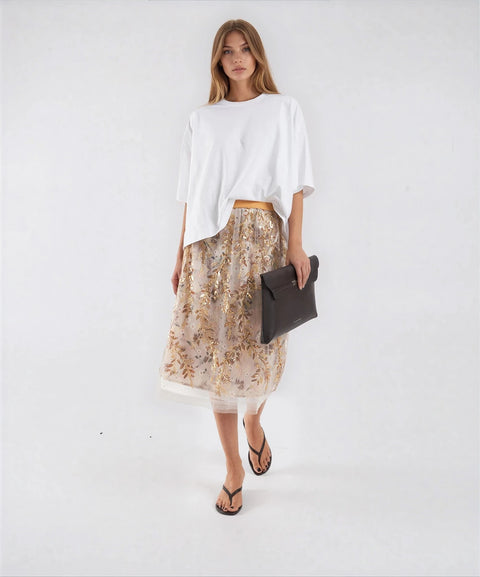 Gonna midi con paillettes 'Baia'