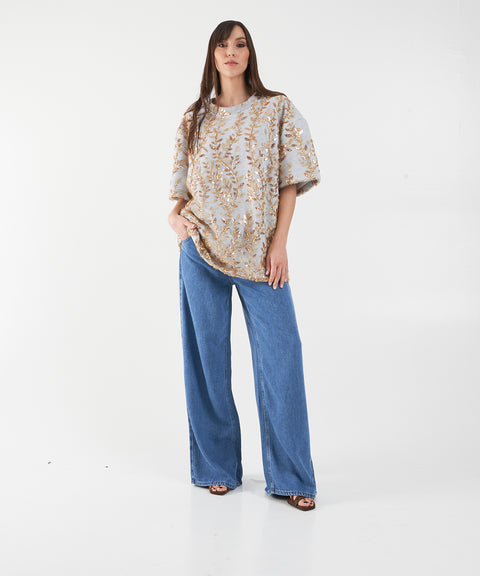 T-Shirt mit Pailletten 'Berfin'