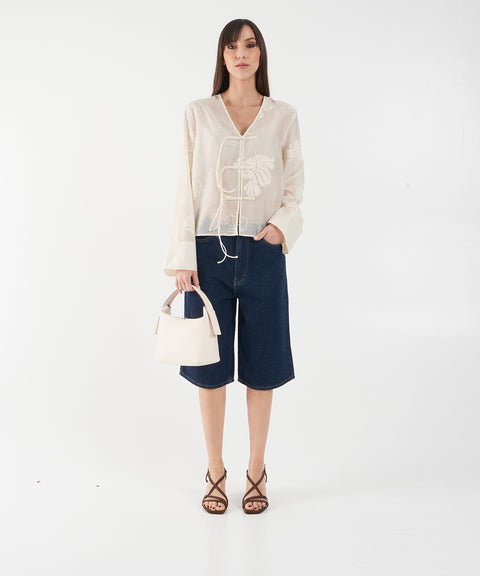 Blusa con ricamo floreale 'Vira'