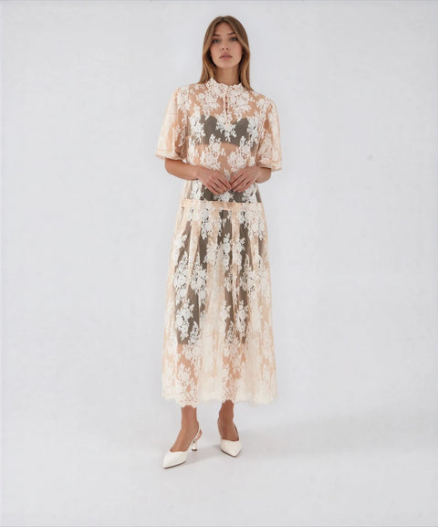 Abito maxi in pizzo 'Alexia'