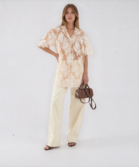 Blusa in pizzo 'Mannica'