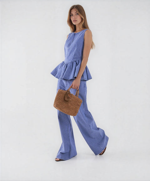 Top peplo in denim 'Merja'