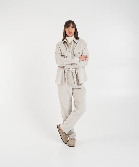 Blusa in velluto a coste