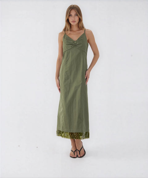 Abito maxi con dettaglio paillettes 'Atelia'