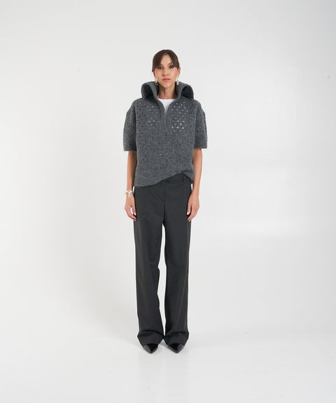 Open knit sweater 'Bacon'