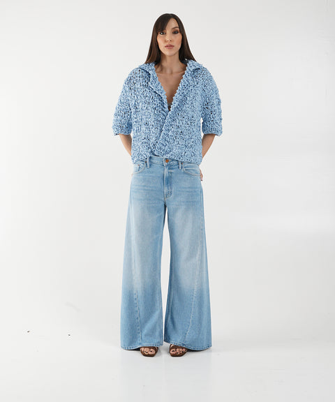 Cardigan in maglia crochet 'Moa'