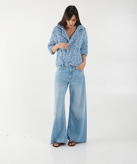 Cardigan in maglia crochet 'Moa'