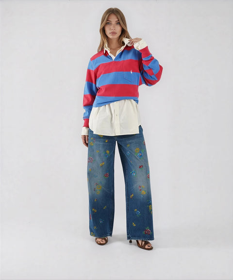 Jeans con motivo floreale 'Lil Rerun'