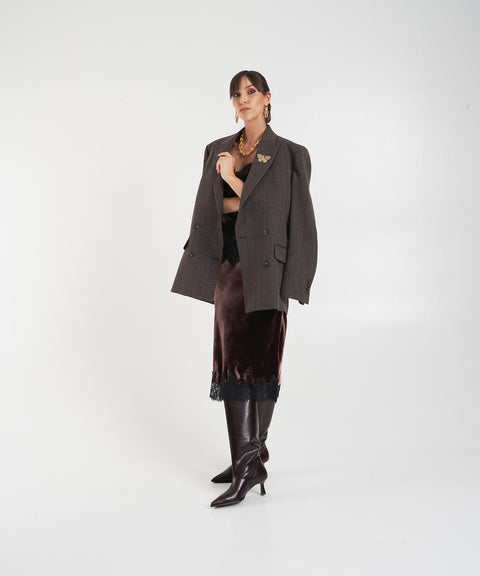 Top in velluto e pizzo 'Gilly'