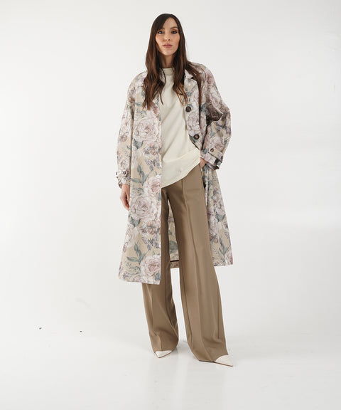 Cappotto con stampa floreale