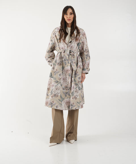 Cappotto con stampa floreale