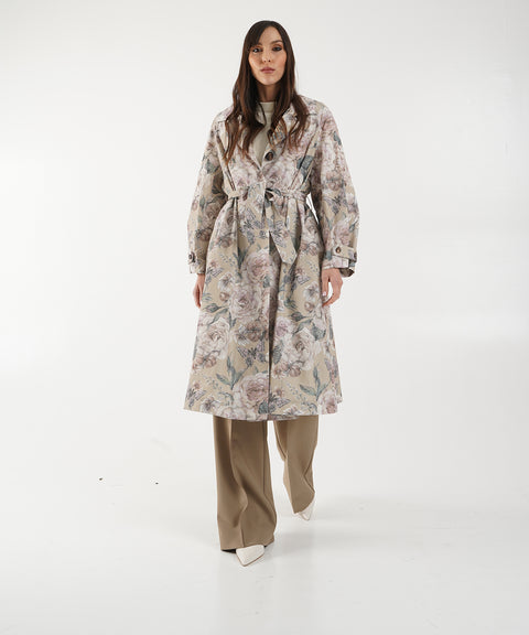 Cappotto con stampa floreale