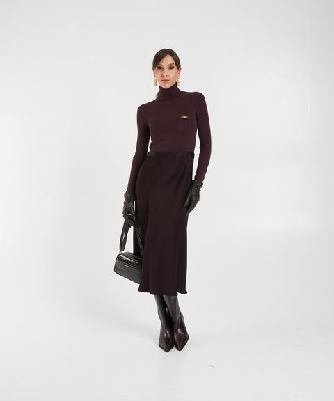 Midi dress con collo alto