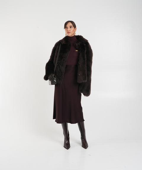 Midi dress con collo alto