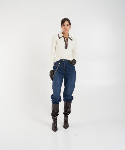 Jeans con dettaglio catena