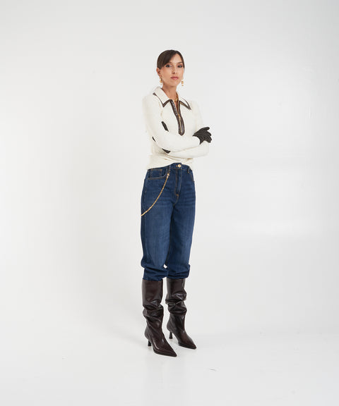 Jeans con dettaglio catena