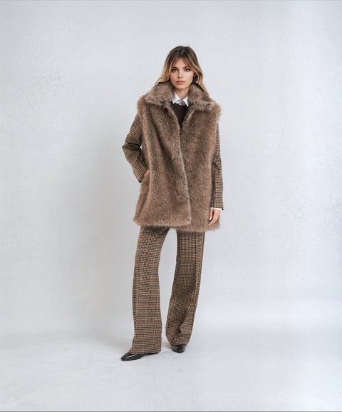 Blazer con motivo a quadri