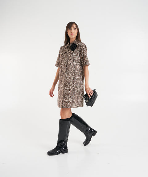 Abito con stampa animalier