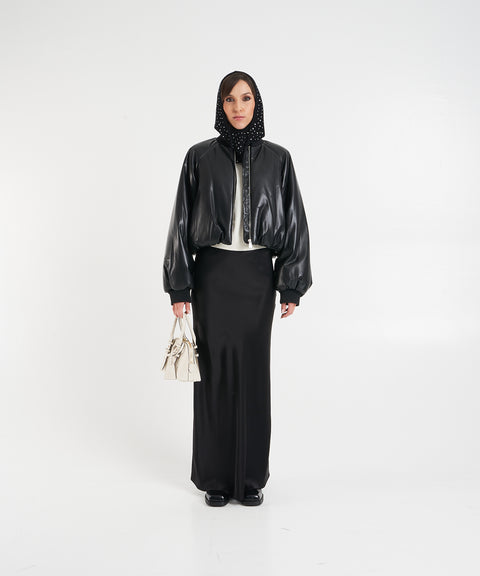 Pinko Bomber in ecopelle Nero Donna –1