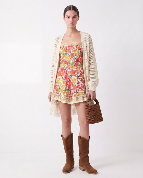Cardigan in maglia crochet