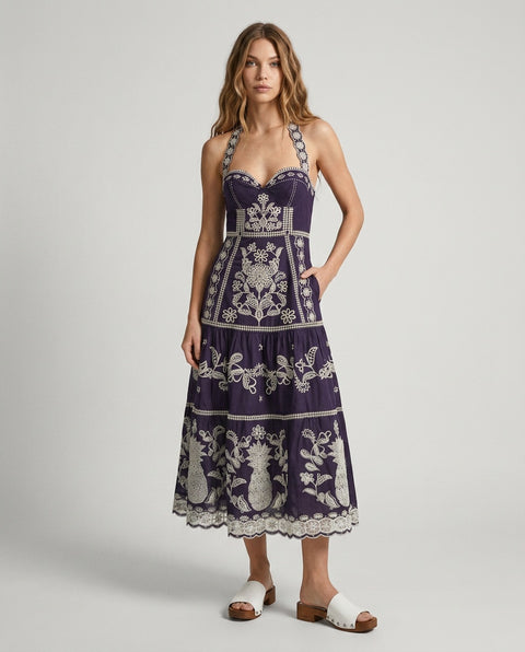 Abito midi in cotone