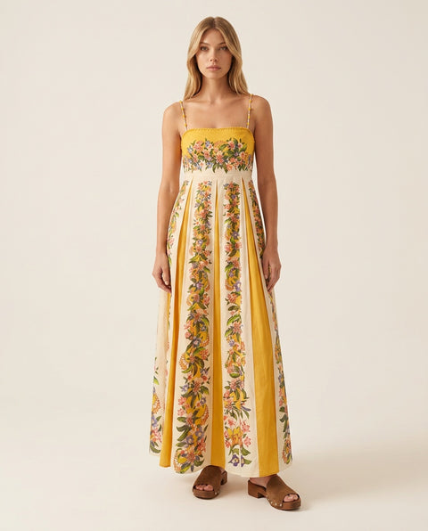 Abito maxi con stampa floreale