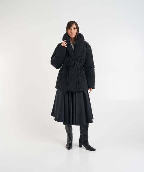 Piumino con cintura in vita 'Olive'