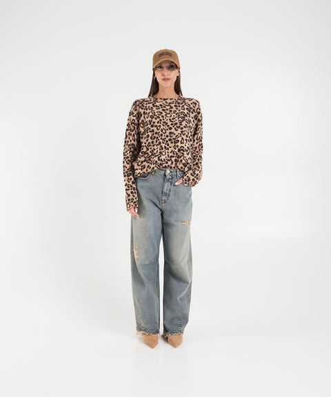 Maglione con Stampa Animalier