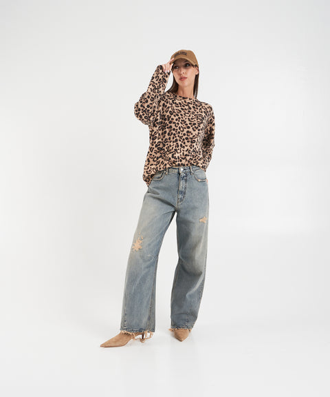 Maglione con Stampa Animalier