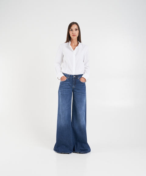 Bluse mit Mandarinkragen