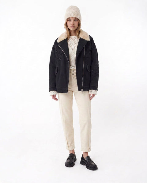 Jacket with sequin application