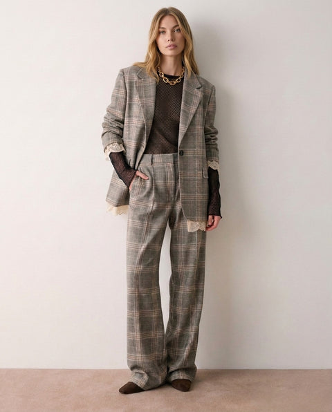 Blazer con dettagli in pizzo