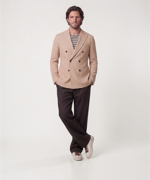 Blazer in misto cotone e lino