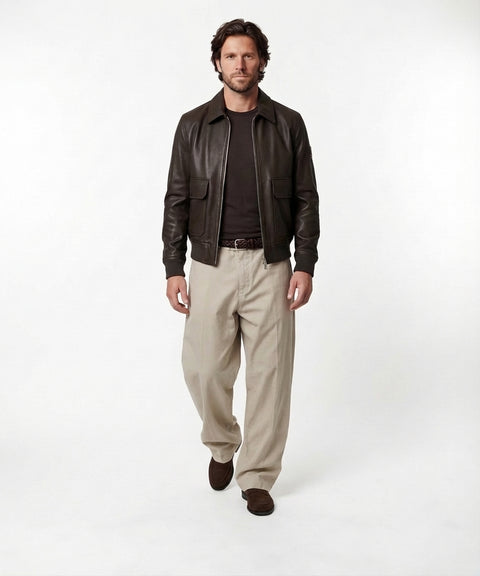 Giacca in pelle 'Pilot'