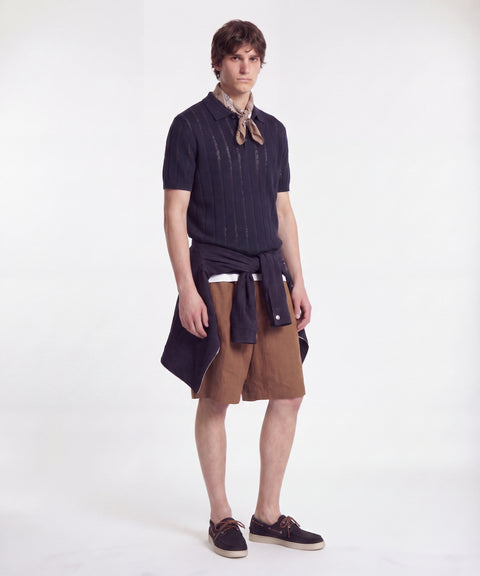 Knit polo shirt