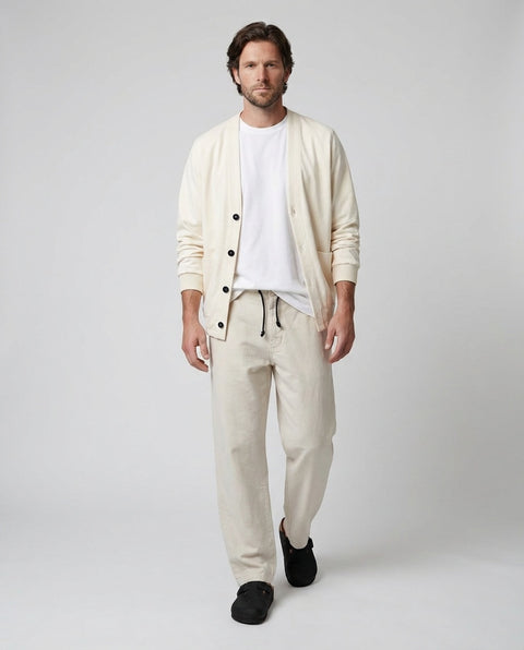Cotton-linen blend pants