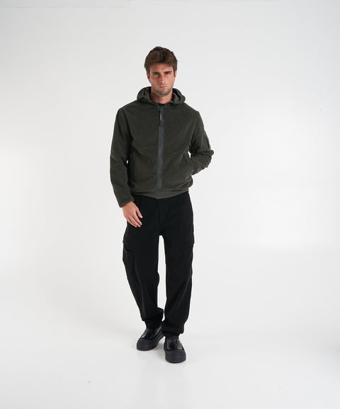 Giacca con cappuccio e patch logo